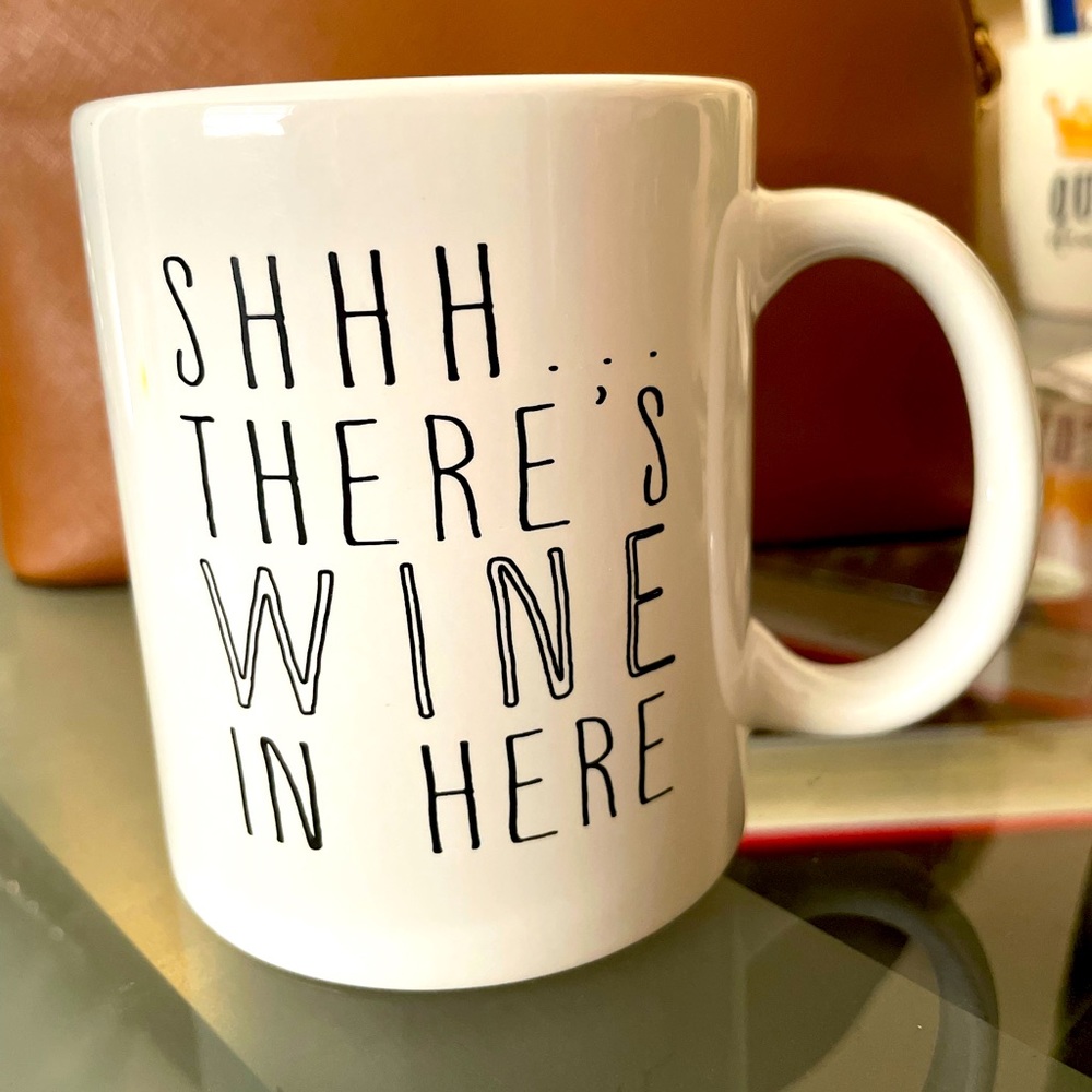 ❤️ Shhh There's Wine in Here Mug in White - Funny